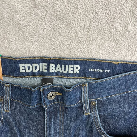 NEW Eddie Bauer Men's 38x29 Straight Fit Denim Jeans Blue Cotton Blend Stretch - Picture 5 of 6